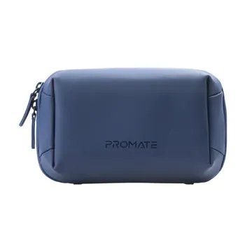 Promate Compact Tech Essential Organizer Pouch Bag with Multiple Compartments – Blue