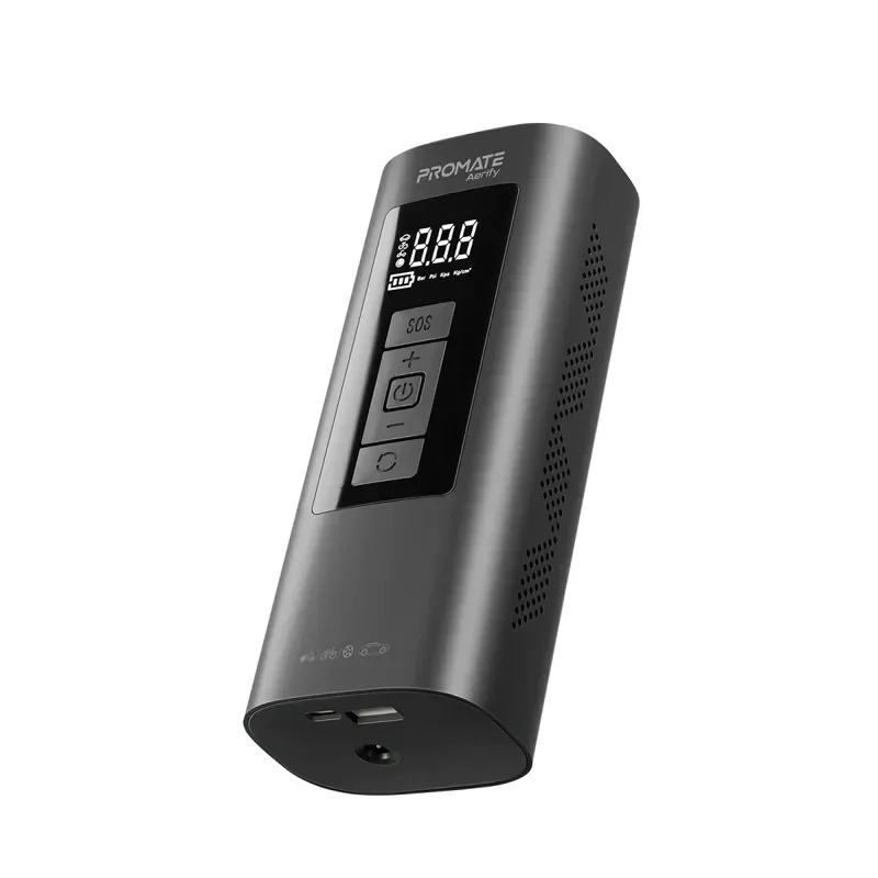 Promate 150PSI Portable Electronic Air Pump with 6000mAh Power Bank and LED Light
