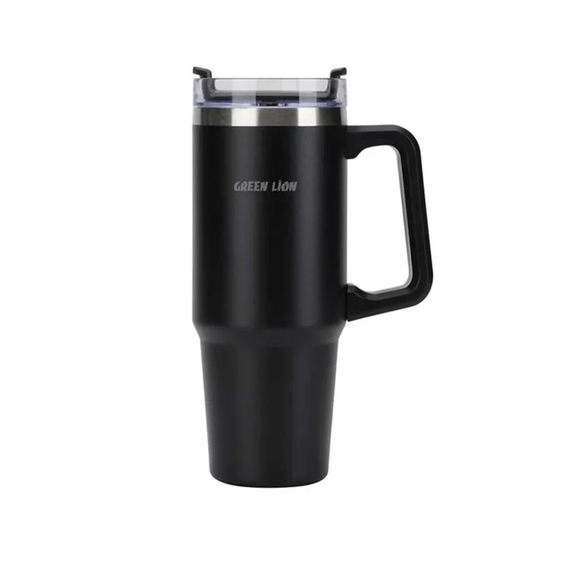 Green Lion Vacuum Travel Mug – Black
