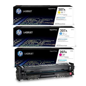 HP Toner Cartridge W2211A Cyan, W2212A Yellow, W2213A Magenta (207A)