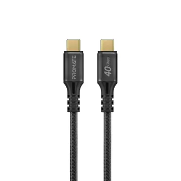 Promate 240W Power Delivery USB-C to USB-C Cable with 40Gbps