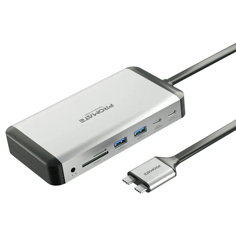 Promate 12-in-1 MST USB-C Hub with 100W Power Delivery