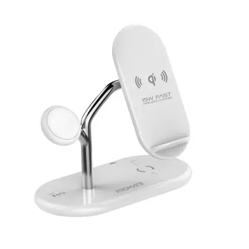 Promate 4-in-1 High-Speed Wireless Charging Station Grey