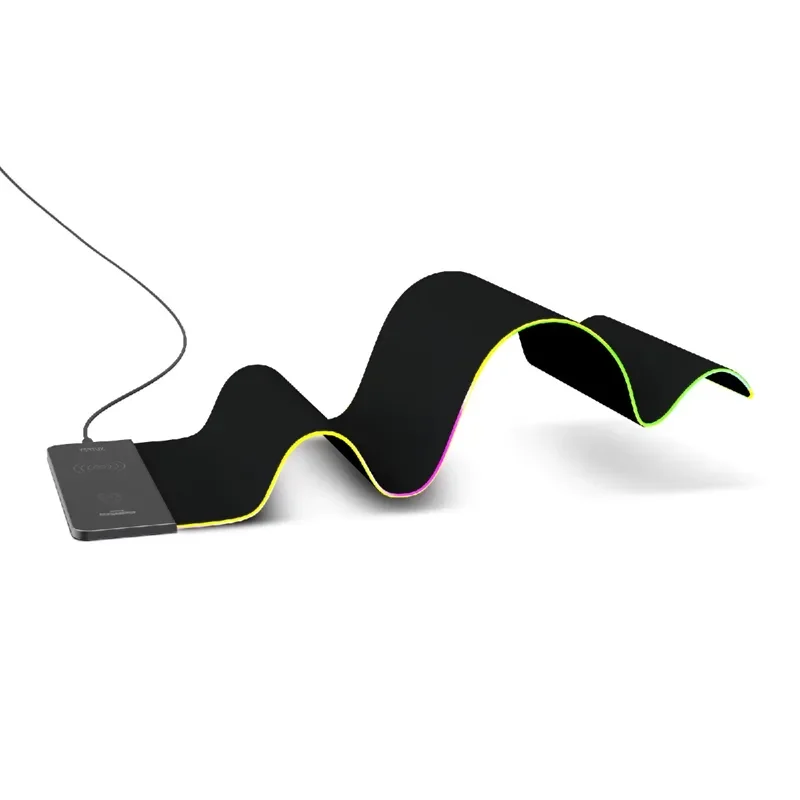 Vertux Anti Friction LED Gaming Mouse Pad With 15W Wireless Charger