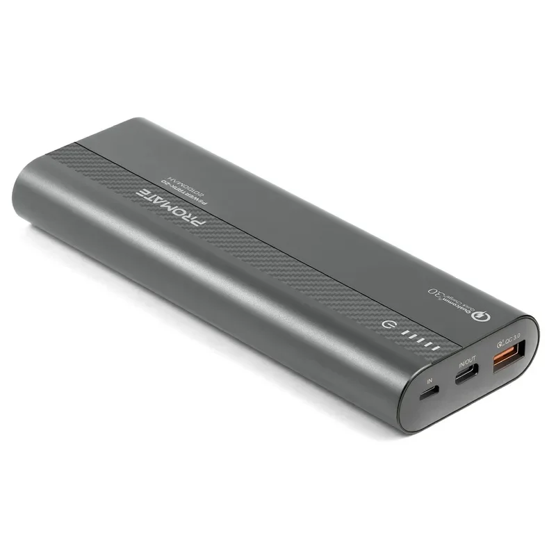 Promate 20000mAh Ultra-Fast Charging Power Bank with 18Watt Power Delivery and QC 3.0