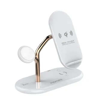 Promate 4-in-1 High-Speed Wireless Charging Station Gold