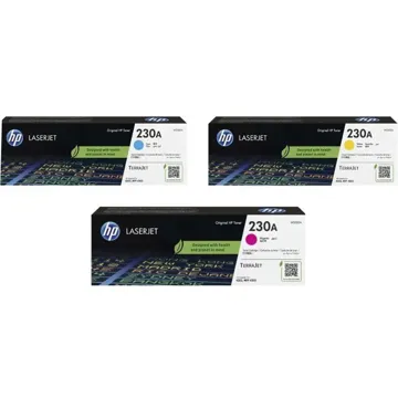 HP Toner W2300A Cyan, W2302A Yellow, W2303A Magenta (230A)