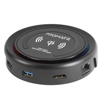Promate All In One Universal USB-C Hub/100 Watts Power Delivery