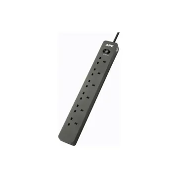 APC Surge Arrest Essential Surge Protector 6X BS1363 OutLet PLug 2 Meter