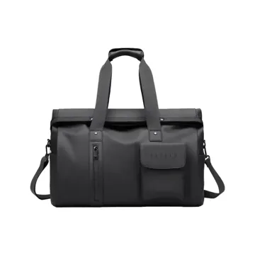 Levelo Monaco PU Leather Travel Duffle Bag – Black