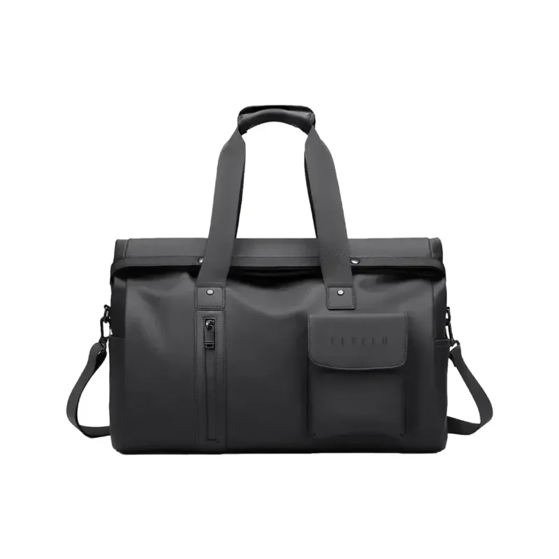 Levelo Monaco PU Leather Travel Duffle Bag – Black