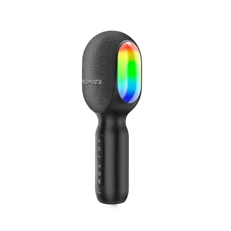 Promate Wireless Karaoke Microphone Built in Speaker, Rainbow LED, TWS, FM Transmit Function