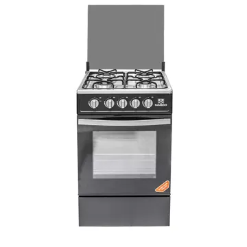Nasco Gas Cooker 4 Burner 50 x 50 cm Black Oven + Grill