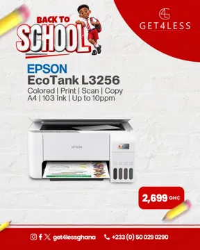 Epson EcoTank L3256-Colored Print Scan Copy A4 103 Ink Up to 10ppm Black