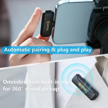 Boya By-WM3T2-D2 Digital True-Wireless Microphone System with Lightning Connector for iOS Mobile Dev