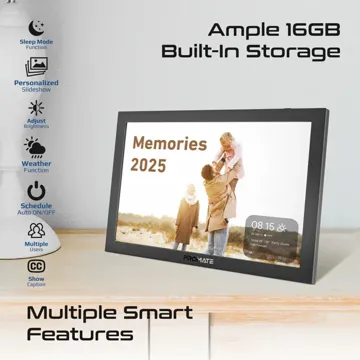 Promate 10.1 Inch Vibrant Full HD Smart Multimedia Wi-Fi Digital Photo Frame – Black