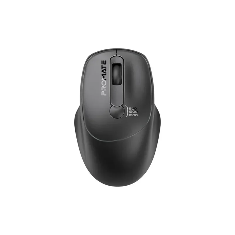 Promate EZGrip Ergonomic Wireless Mouse – Black