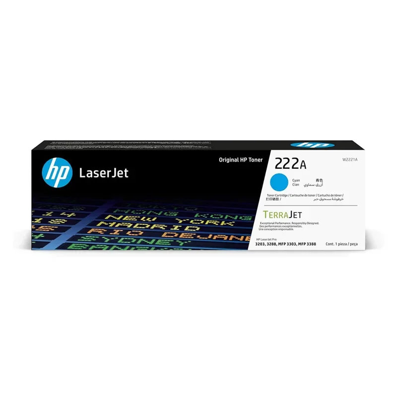 HP Toner W2221A Cyan, W2222A Yellow, W2223A Magenta (222A)