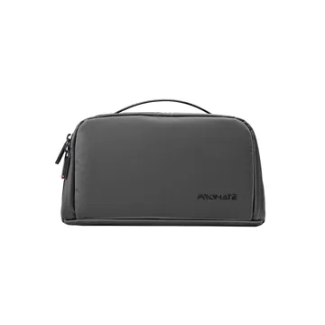 Promate Large Capacity Tech Accessory Pouch with Multiple Compartments – Black