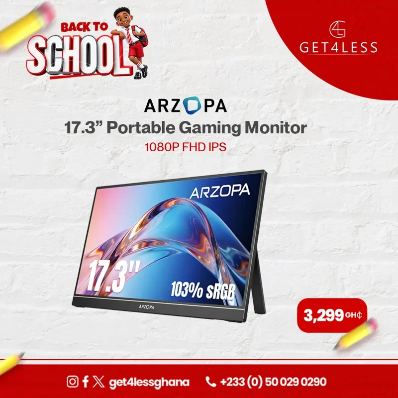 ARZOPA 17.3 Inches Portable Monitor – 1080P FHD IPS Gaming Monitor Laptop Monitor