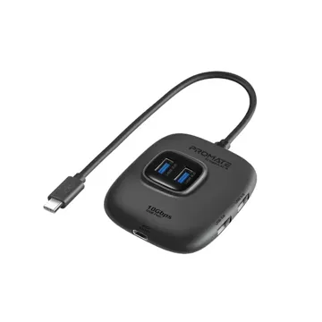 Promate Compact Multiport USB 3.2 Hub with 4 USB Data Ports