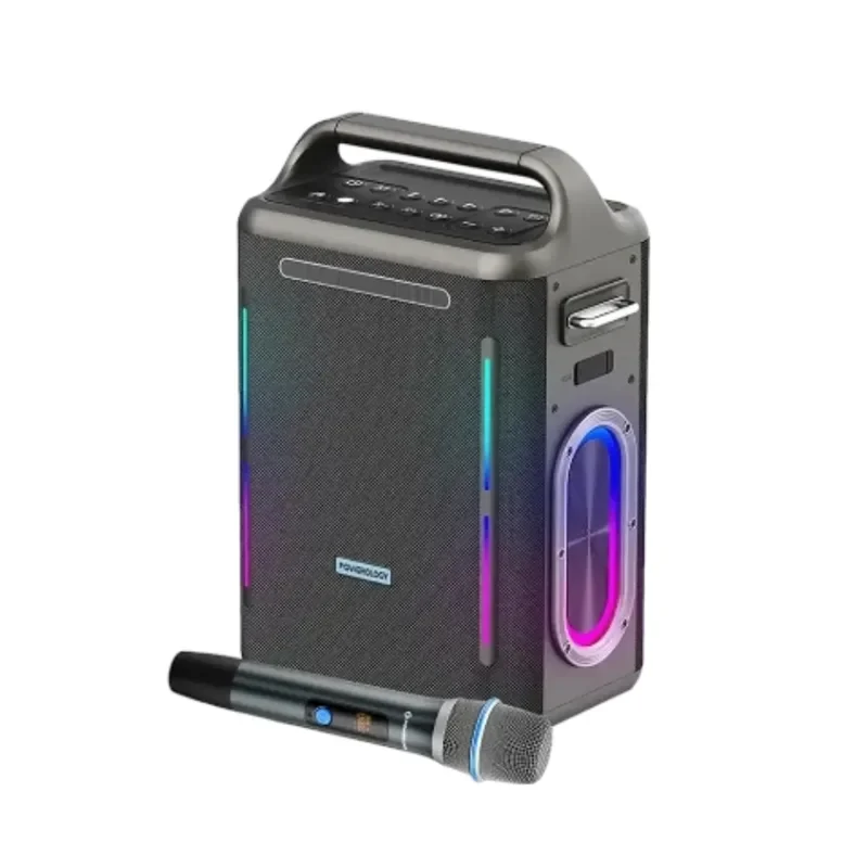 Powerology TWS Karaoke Speaker 150W with Mic and Remote – Silver
