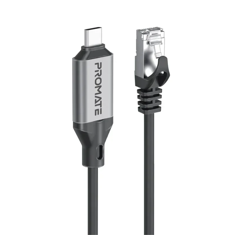 Promate USB-C to RJ45 Ethernet Cable adapter, USB 3.2, 5 Meter