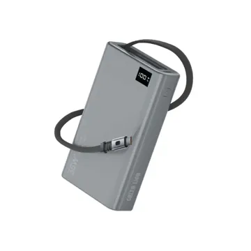 Green Lion Retractable Power Bank 35W 10000mAh – Grey