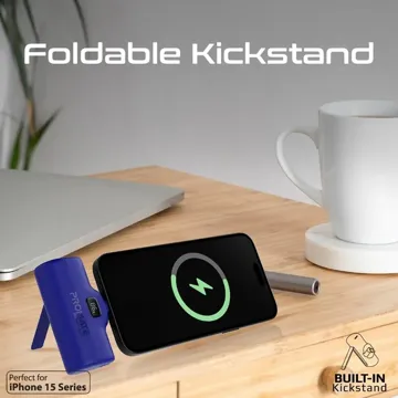 Promate 5000mAh Portable Mini Power Bank with foldable 20W USB-C