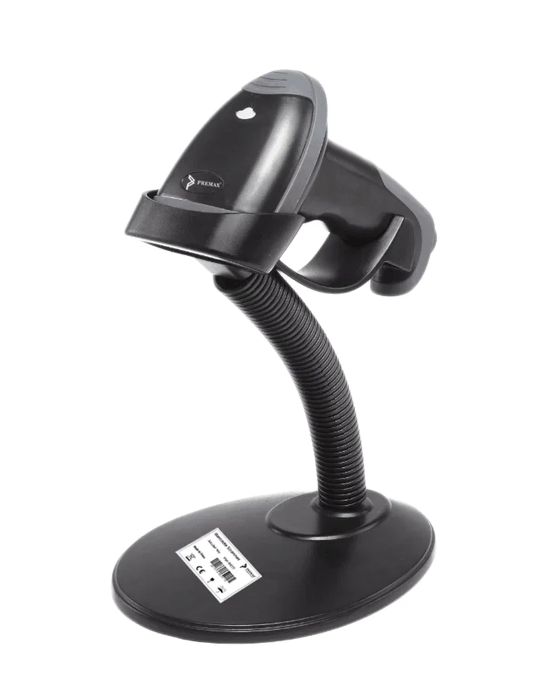 Premax PM-BR72 1D Wired Barcode Scanner with Stand