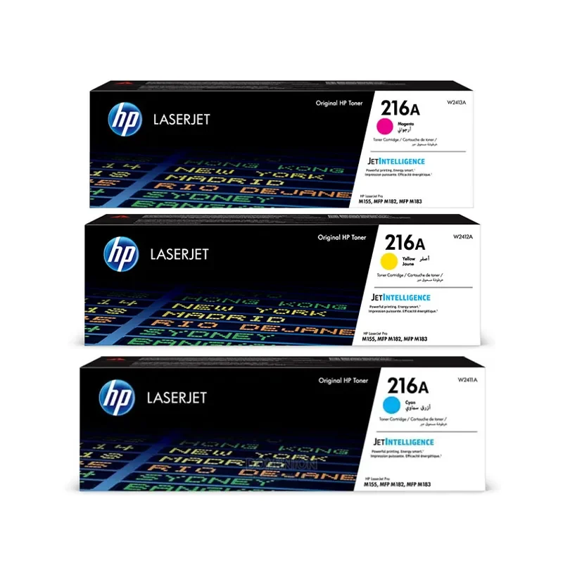 HP Toner Cartridge W2411A Cyan, W2412A Yellow, W2413A Magenta (216A)