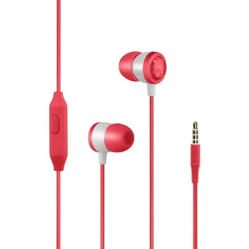 Promate Metallic HiFi Stereo In-Ear Wired Earphones Red