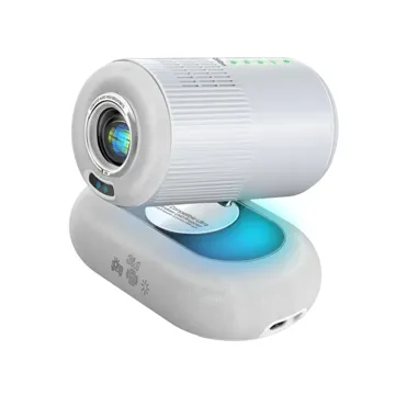 Promate 4K Compatible HD Wireless LCD Projector with Built-In Speaker & Ambient RGB light