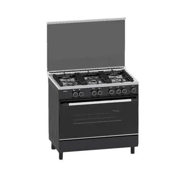 Eldo Gas Cooker 5 Burner 90x60cm Black Oven Grill Rotisserie
