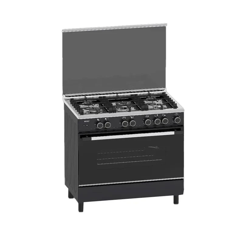 Eldo Gas Cooker 5 Burner 90x60cm Black Oven Grill Rotisserie
