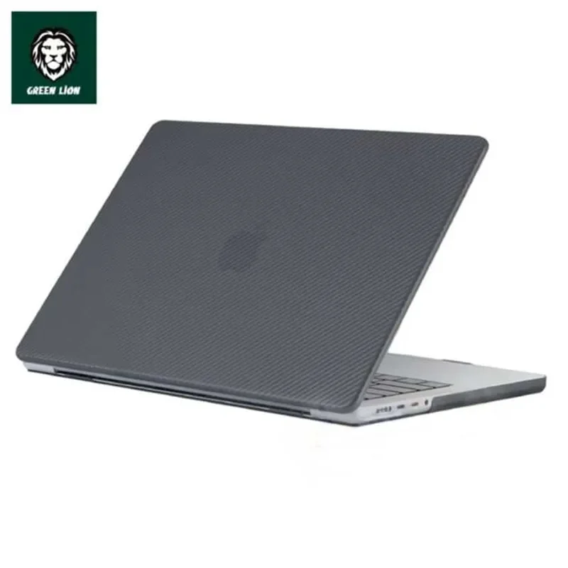 Green Carbon Fiber Grain Ultra-Slim Hard Shell Case for Macbook Pro 13″ 2020 – Black