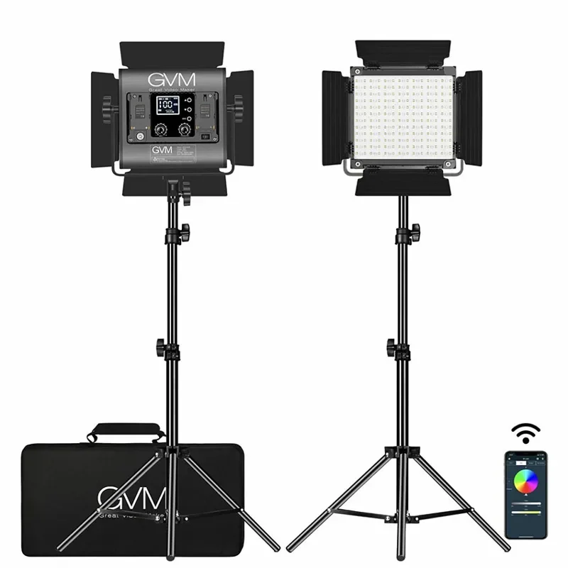 GVM Studio Led Light 800D-RGB – 2 Light Kit